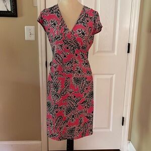 Pretty in Pink wrap dress. Fantastic lightweight stretch material.